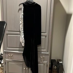 Monse designer dress velvet black size 12 asymmetric